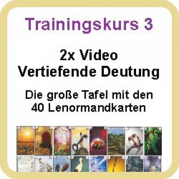 Trainingskurs 3 zum Kartenlegen lernen - 2x Videos grosse Tafel mit vertiefender Deutung